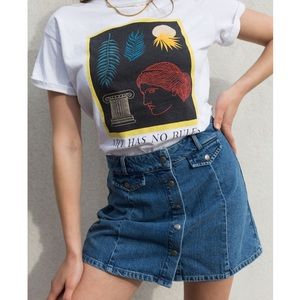 BDG Sadie Denim Button Front Mini Skirt